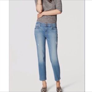LOFT sz 0 straight crop light wash jeans